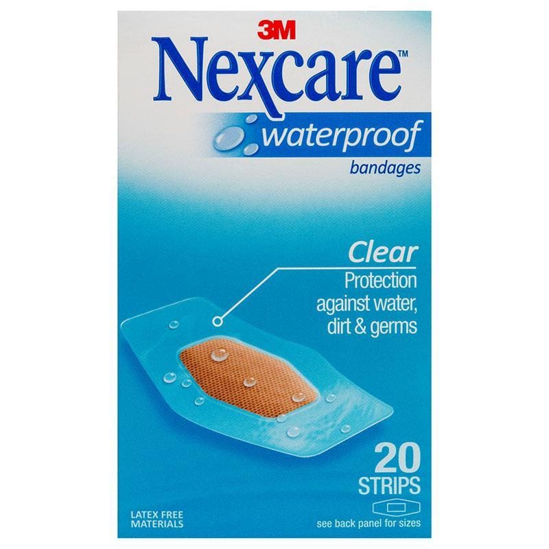 Nexcare Medium Waterproof Strips 20 Pack front image on Livehealthy HK imported from Australia