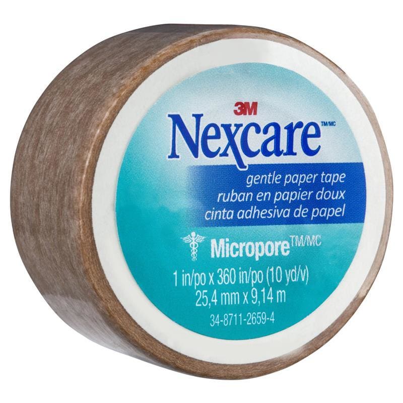 Nexcare Micropore Gentle Paper Tape Tan 25.4mm x 9.14m front image on Livehealthy HK imported from Australia