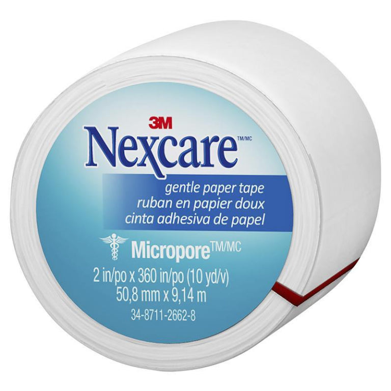 Nexcare Micropore Gentle Paper Tape White 50.8mm x 9.14m front image on Livehealthy HK imported from Australia