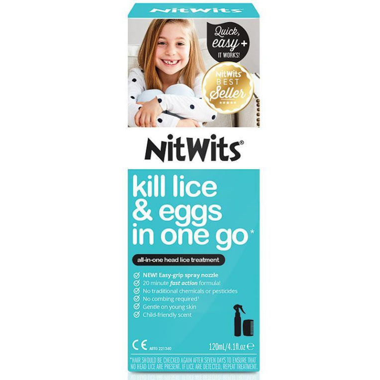 NitWits All In One Head Lice Solution 120ml front image on Livehealthy HK imported from Australia