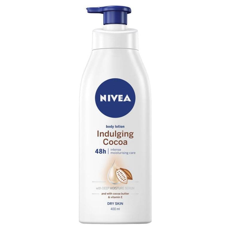 NIVEA Cocoa Butter Body Lotion Moisturiser 48H 400ml front image on Livehealthy HK imported from Australia