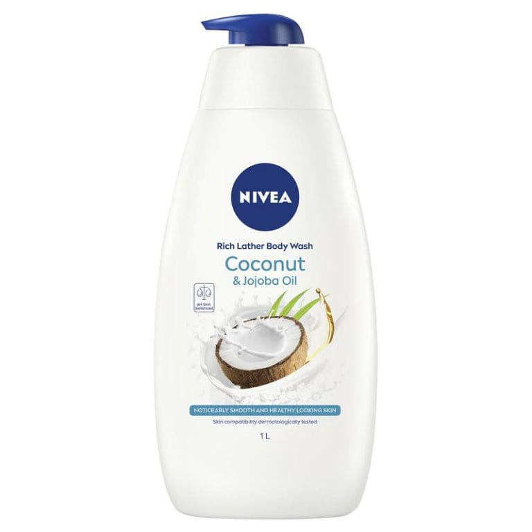 NIVEA Coconut & Jojoba Oil Shower Gel Body Wash 1L front image on Livehealthy HK imported from Australia