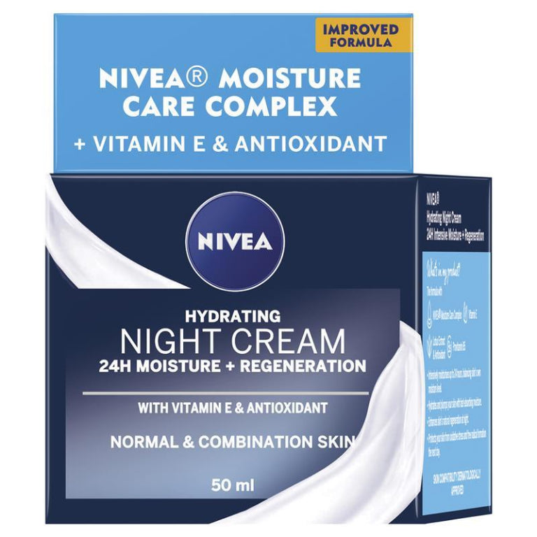 NIVEA Daily Essentials Hydrating Face Moisturiser Night 50ml front image on Livehealthy HK imported from Australia