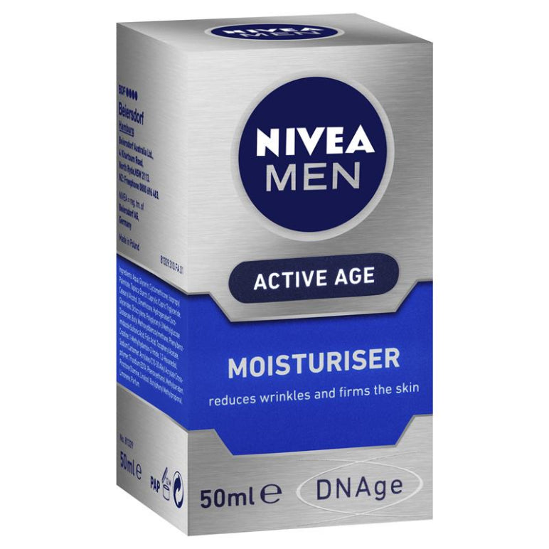 Nivea For Men Active Age Moisturising Cream SPF 15 50ml front image on Livehealthy HK imported from Australia