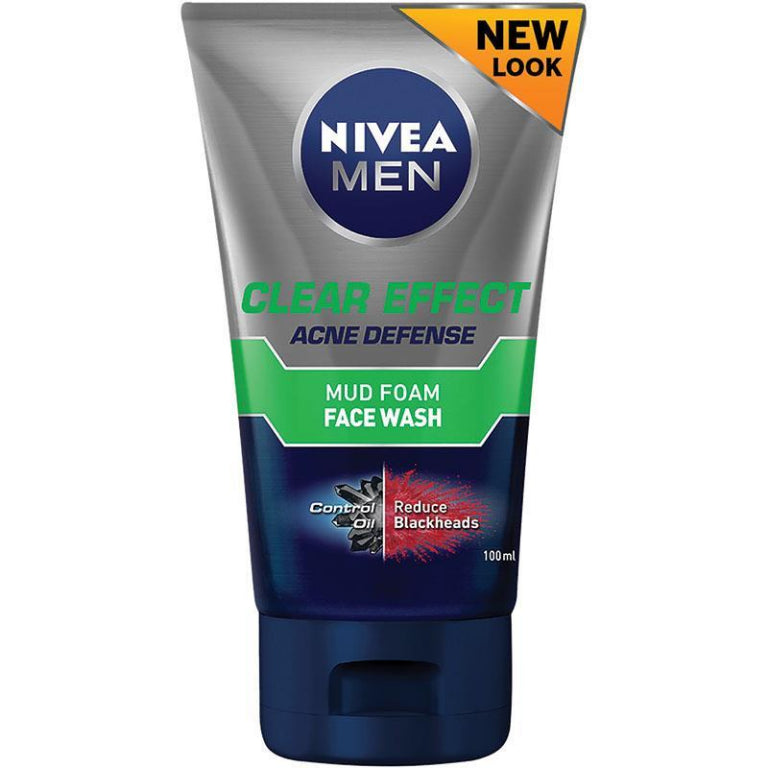 Nivea for Men Clear Effect Mud Foam Face Wash 100ml front image on Livehealthy HK imported from Australia