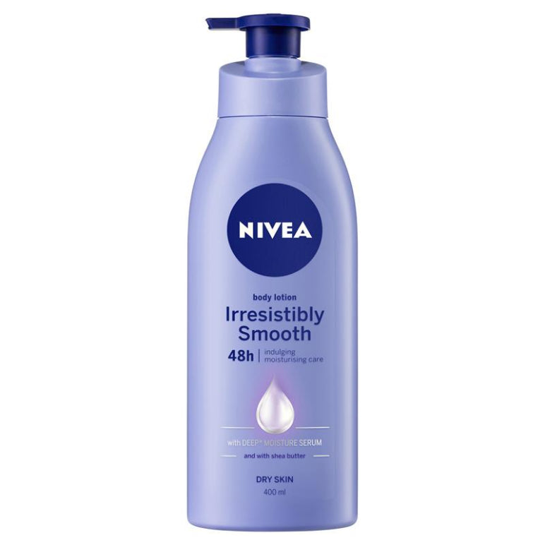 NIVEA Irresistibly Smooth Body Lotion Moisturiser 48H 400ml front image on Livehealthy HK imported from Australia
