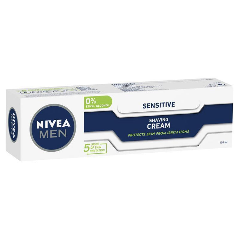 NIVEA MEN Sensitive Shaving Cream Instant Protection 100ml front image on Livehealthy HK imported from Australia