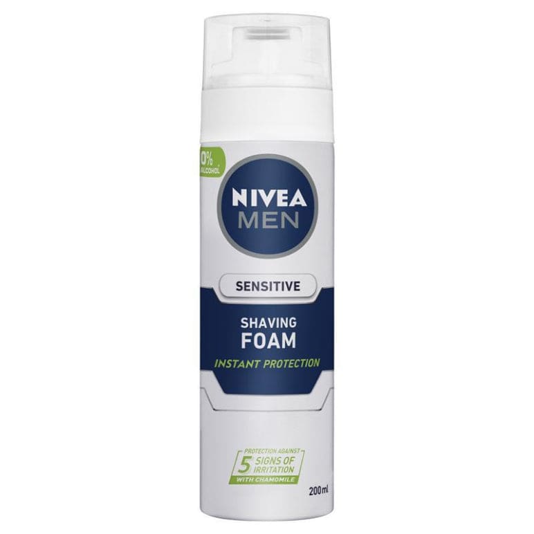 NIVEA MEN Sensitive Shaving Foam Instant Protection 200ml front image on Livehealthy HK imported from Australia