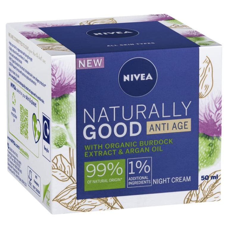 NIVEA Naturally Good Anti-Age Face Moisturiser Night 50ml front image on Livehealthy HK imported from Australia