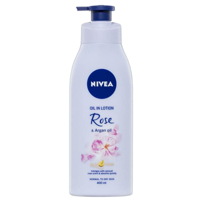 NIVEA Oil in Lotion Rose & Argan Oil Body Lotion 400ml front image on Livehealthy HK imported from Australia