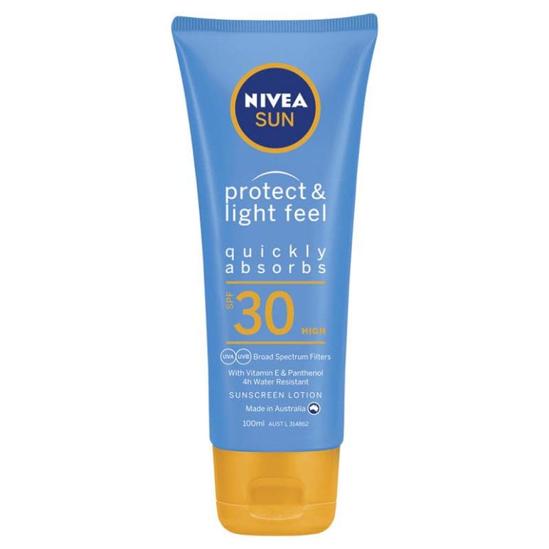 NIVEA Sun Protect & Light Feel SPF30 Sunscreen Lotion 100ml front image on Livehealthy HK imported from Australia