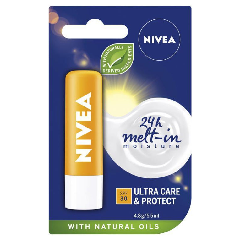 NIVEA Sun Protect Moisturising Lip Balm SPF30 4.8g front image on Livehealthy HK imported from Australia