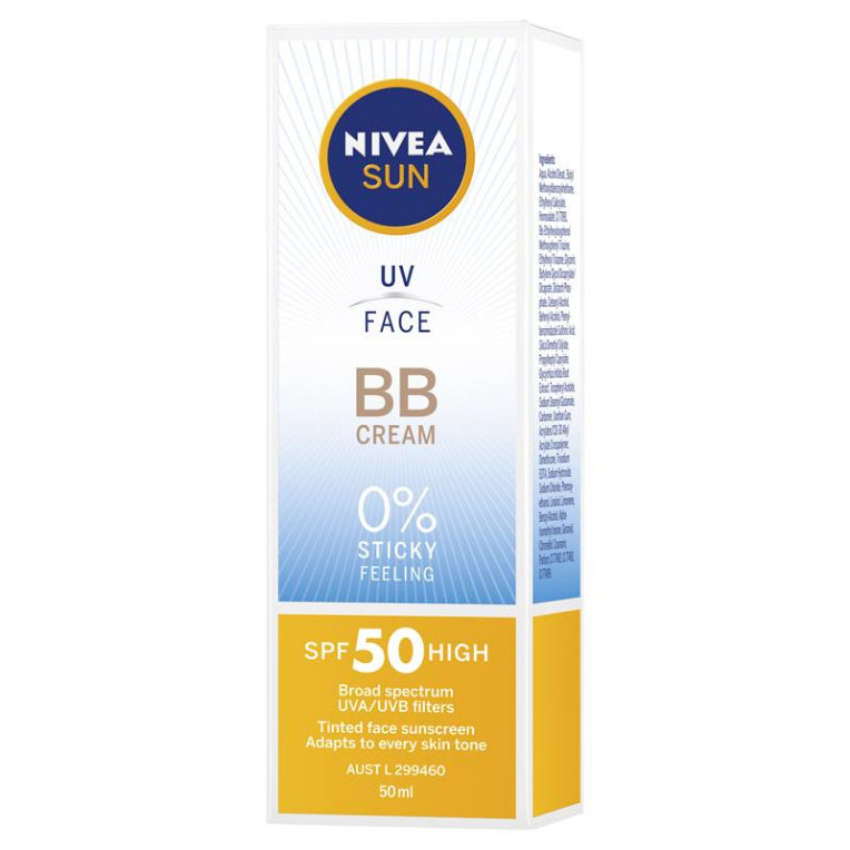 NIVEA Sun UV Face Sunscreen BB Cream SPF50 50ml front image on Livehealthy HK imported from Australia