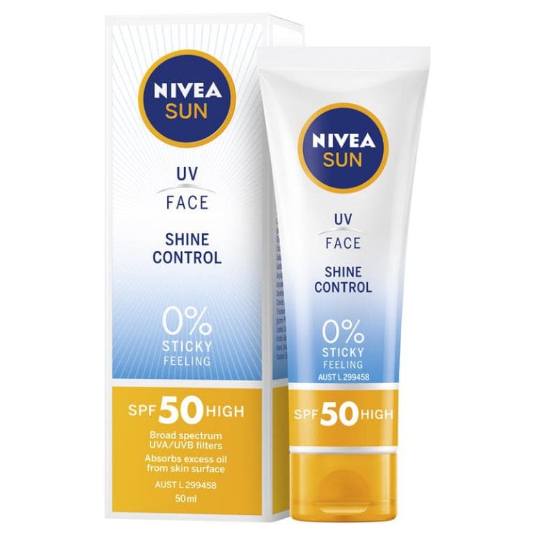 NIVEA Sun UV Face Sunscreen Shine Control SPF50 50ml front image on Livehealthy HK imported from Australia