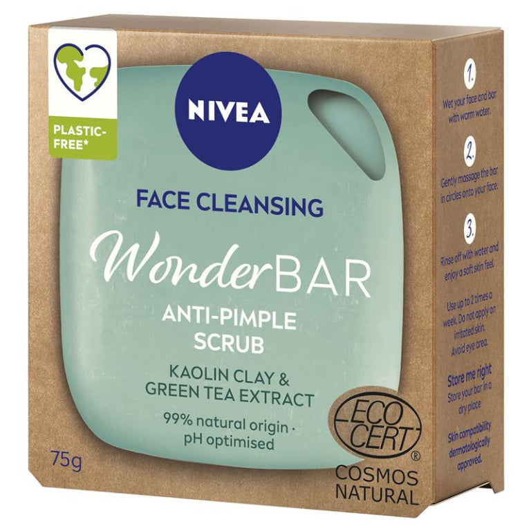 NIVEA Wonderbar Anti-Pimple Face Cleanser Scrub 75g front image on Livehealthy HK imported from Australia