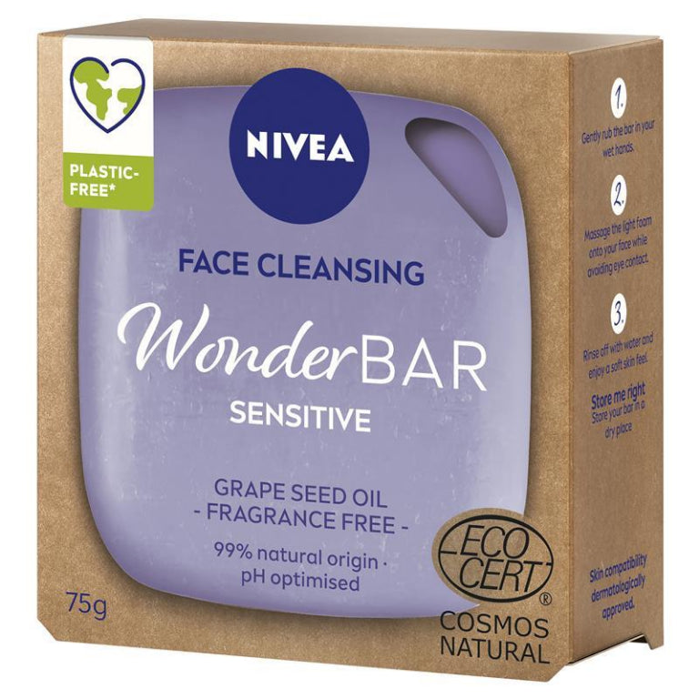 NIVEA Wonderbar Sensitive Face Wash Cleanser 75g front image on Livehealthy HK imported from Australia