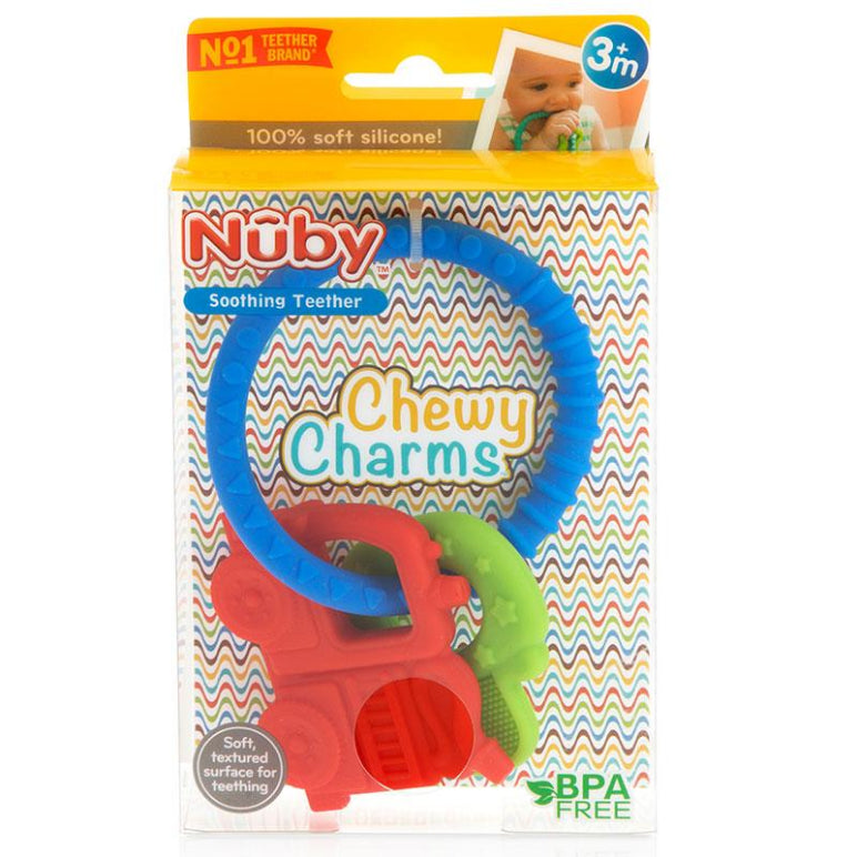 Nuby Chewy Charms Silicone Teether front image on Livehealthy HK imported from Australia