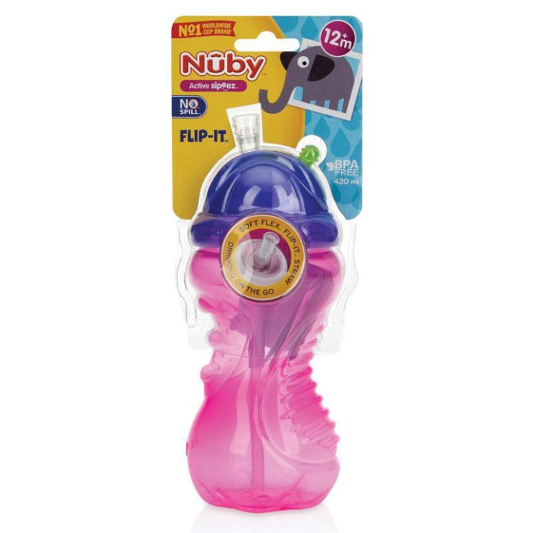 Nuby No-Spill Flip-It Cup 12m+ 420ml front image on Livehealthy HK imported from Australia