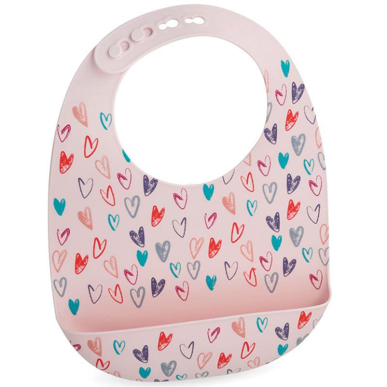 Nuby Printed Silicone Bib Girl front image on Livehealthy HK imported from Australia