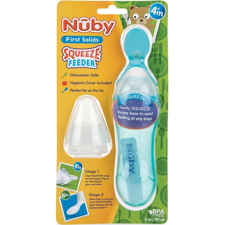 Nuby Silicone Squeeze Feeder With Spoon front image on Livehealthy HK imported from Australia