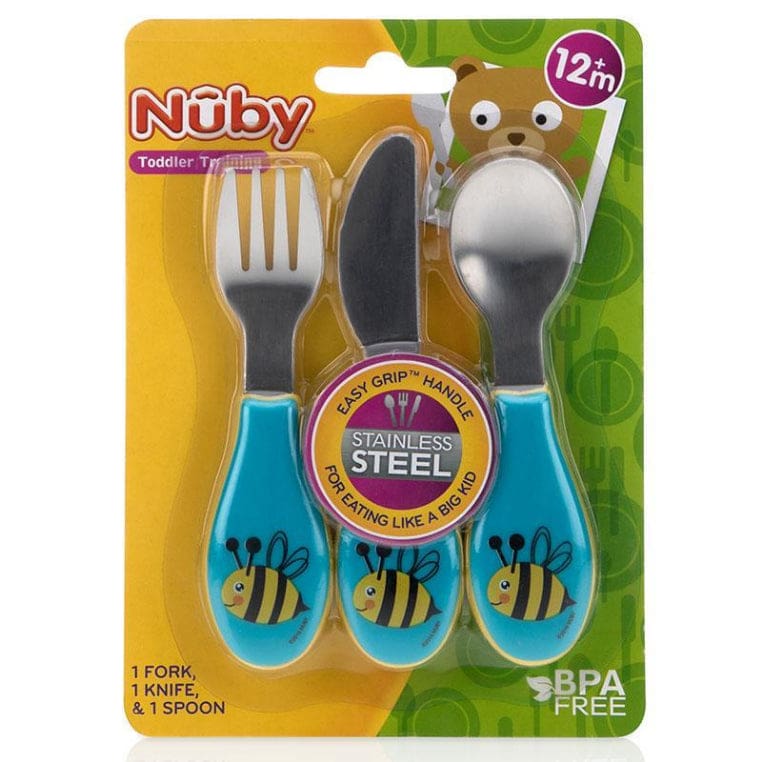 Nuby Stainless Steel Cutlery Set front image on Livehealthy HK imported from Australia