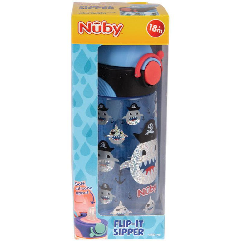 Nuby Tritan Glitter Spring Spout Cup With Lock 450ml front image on Livehealthy HK imported from Australia