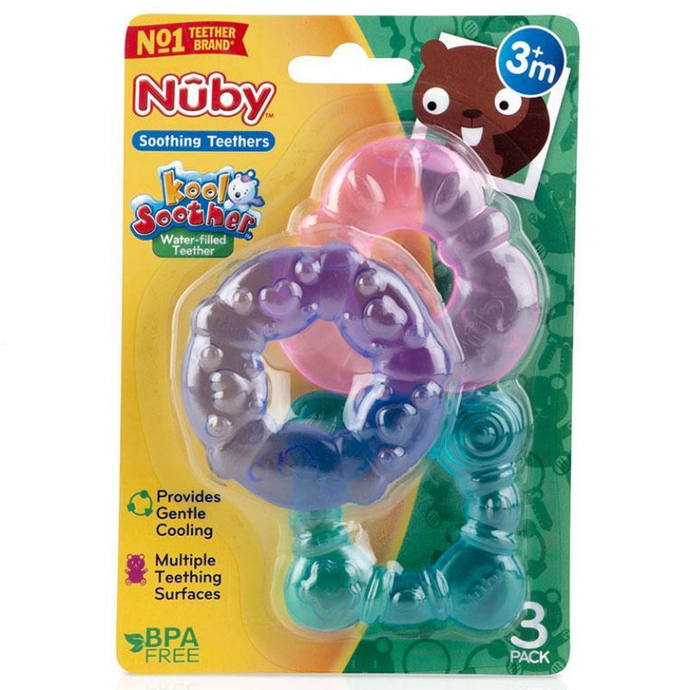 Nuby Water Filled Teether 3 Pack front image on Livehealthy HK imported from Australia