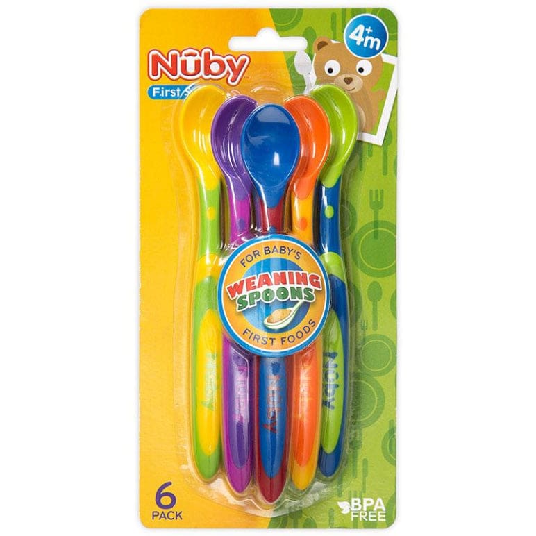 Nuby Weaning Spoons 6 Pack front image on Livehealthy HK imported from Australia