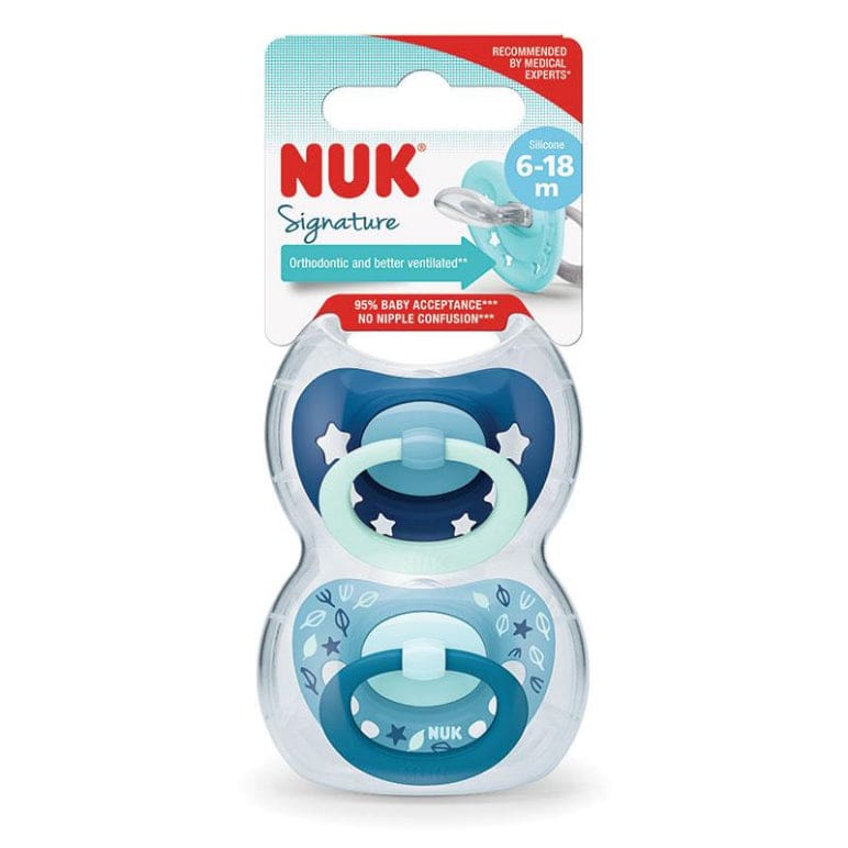 Nuk Signature Soother Silicone 6-18 Months 2 Pack front image on Livehealthy HK imported from Australia