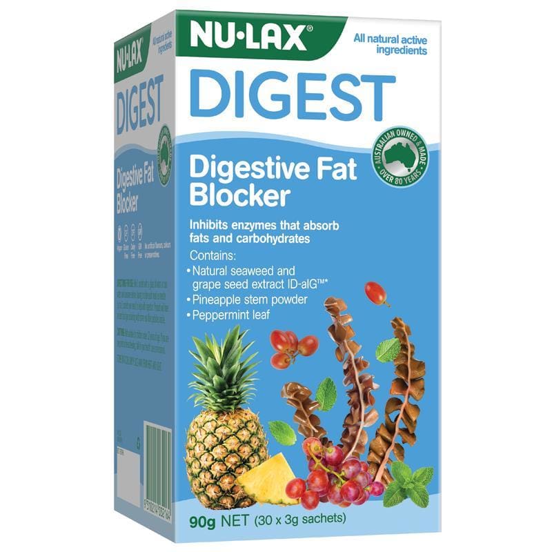 Nulax Digestive Fat Blocker 30 x 3g Sachets front image on Livehealthy HK imported from Australia