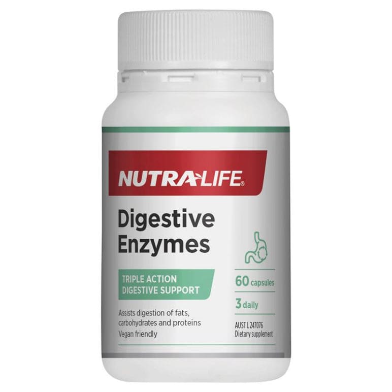 Nutra-Life Digestive Enzymes 60 Capsules front image on Livehealthy HK imported from Australia
