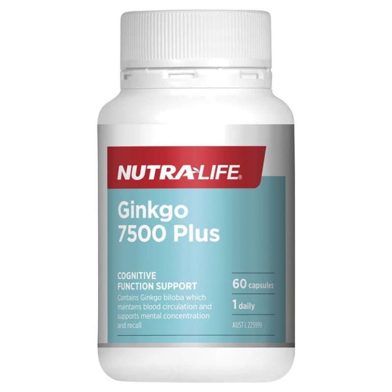 Nutra-Life Ginkgo 7500 60 Capsules front image on Livehealthy HK imported from Australia