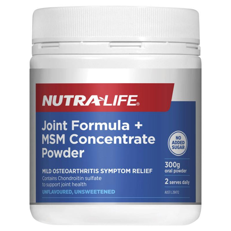 Nutra-Life Glucosamine Chondroitin Msm Joint Food 300g Powder front image on Livehealthy HK imported from Australia