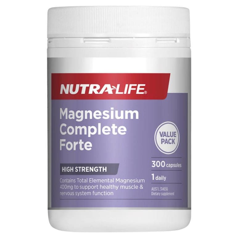 Nutra-Life Magnesium Complete Forte 300 Capsules front image on Livehealthy HK imported from Australia