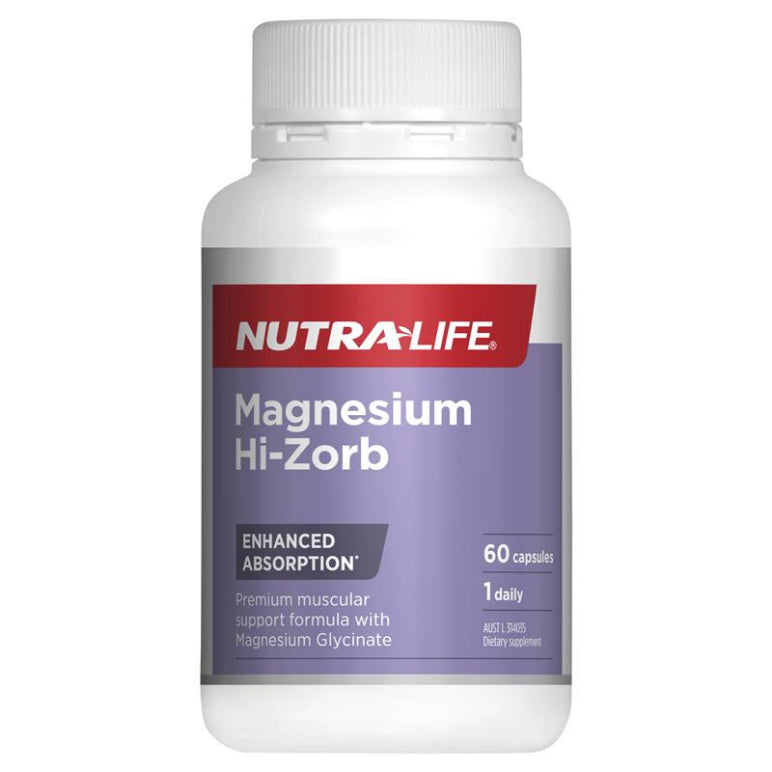Nutra-Life Magnesium Hi-Zorb 60 Capsules front image on Livehealthy HK imported from Australia