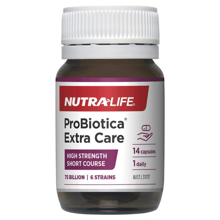 Nutra-Life Probiotica Extra Care 14 Capsules front image on Livehealthy HK imported from Australia