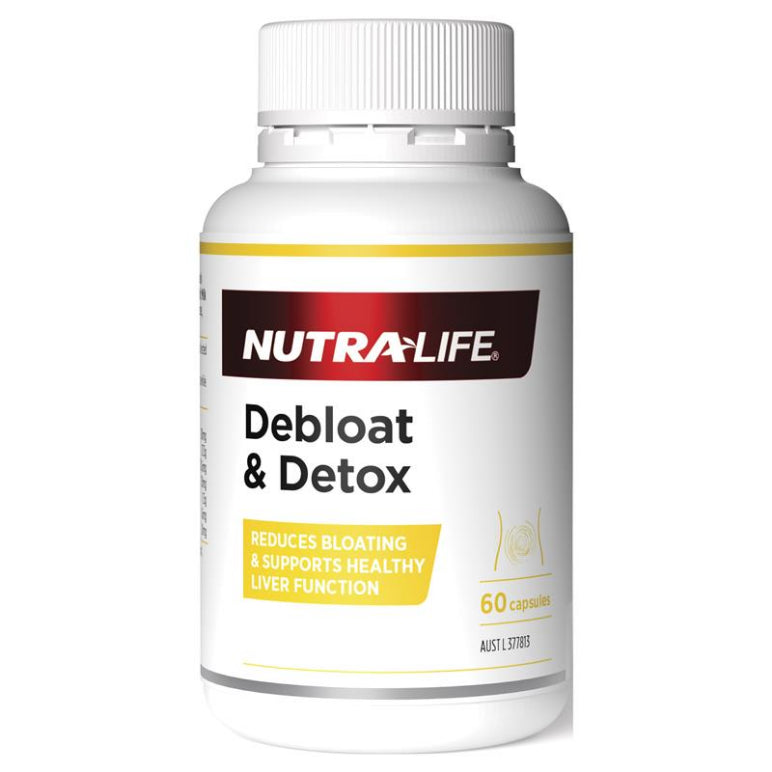 NutraLife Debloat & Detox 60 Capsules front image on Livehealthy HK imported from Australia