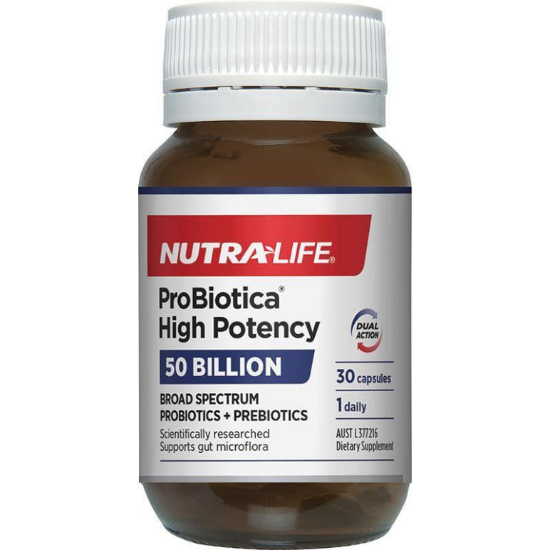 NutraLife Probiotica High Potency 30 Capsules New front image on Livehealthy HK imported from Australia