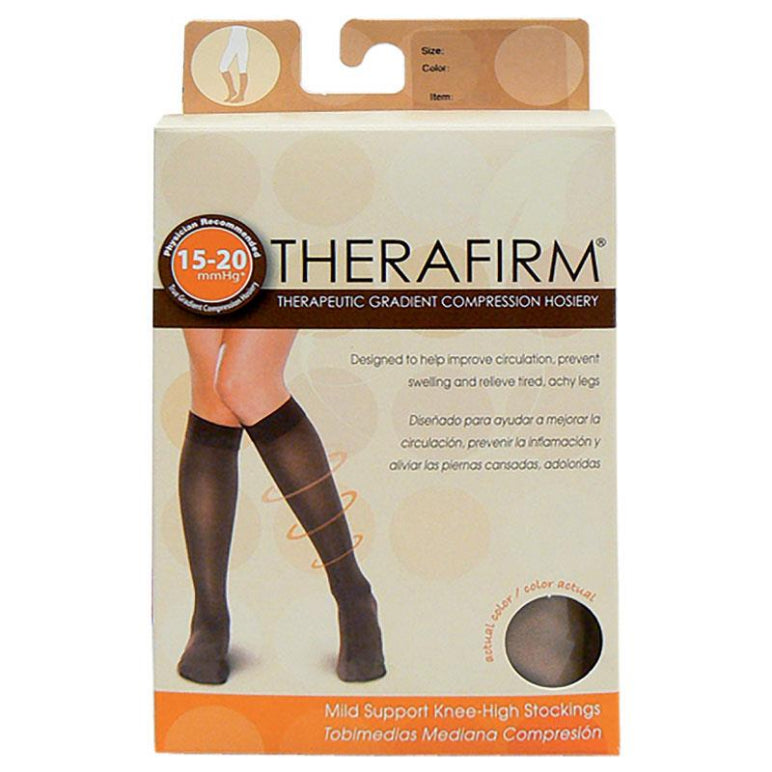 Oapl 68124 Therafirm Women Knee High Stocking Black Medium front image on Livehealthy HK imported from Australia