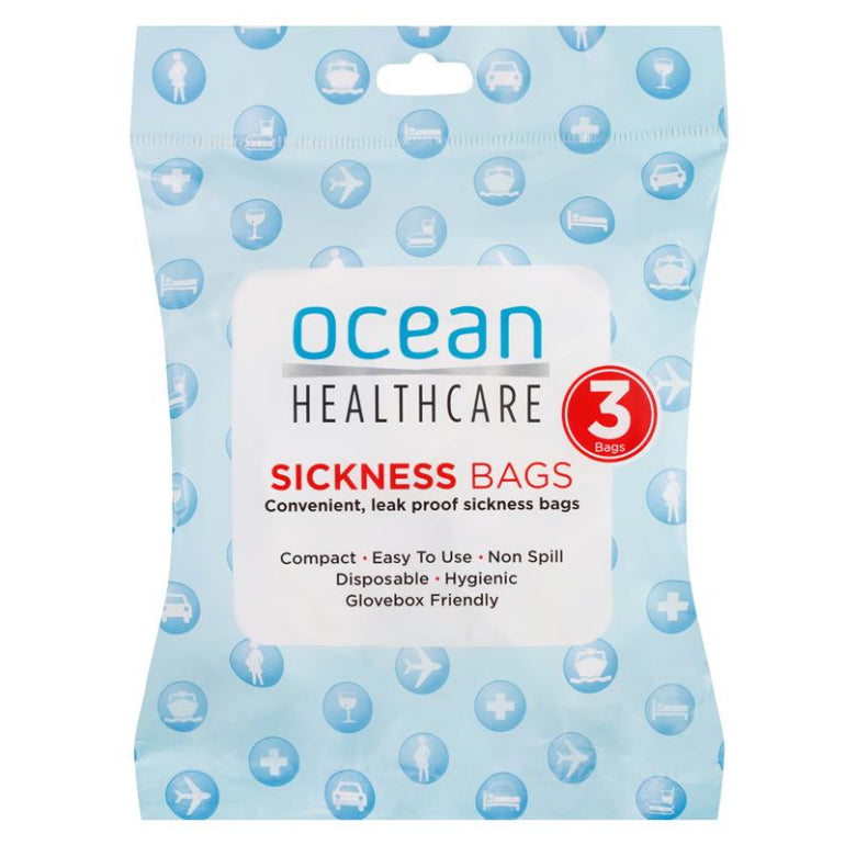 Ocean Sickness Bags 3 Pack front image on Livehealthy HK imported from Australia