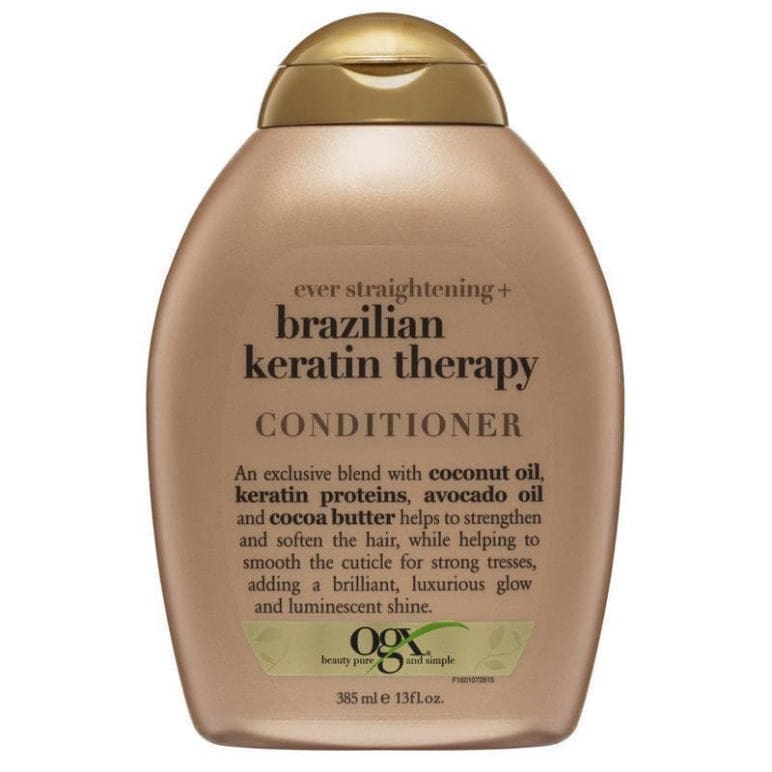 Ogx Ever Straightening + Smoothing & Shine Brazilian Keratin Therapy Conditioner For Dull Hair 385mL front image on Livehealthy HK imported from Australia