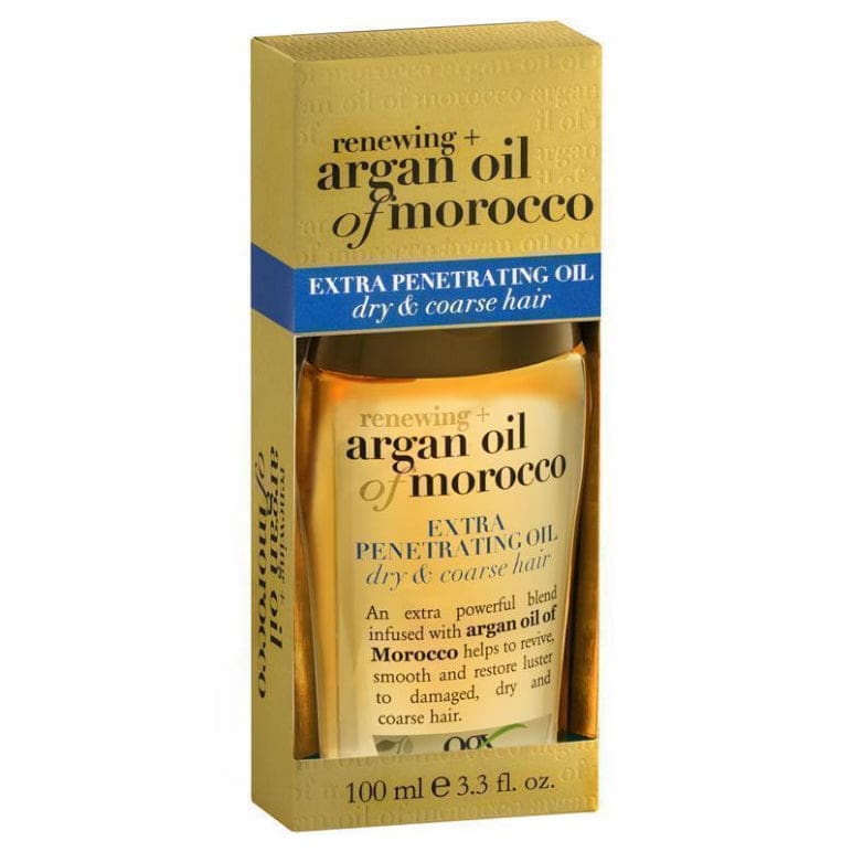 Ogx Renewing + Hydrating & Shine Argan Oil Of Morocco Extra Penetrating Oil For Damaged & Heat Styled Hair 100mL front image on Livehealthy HK imported from Australia