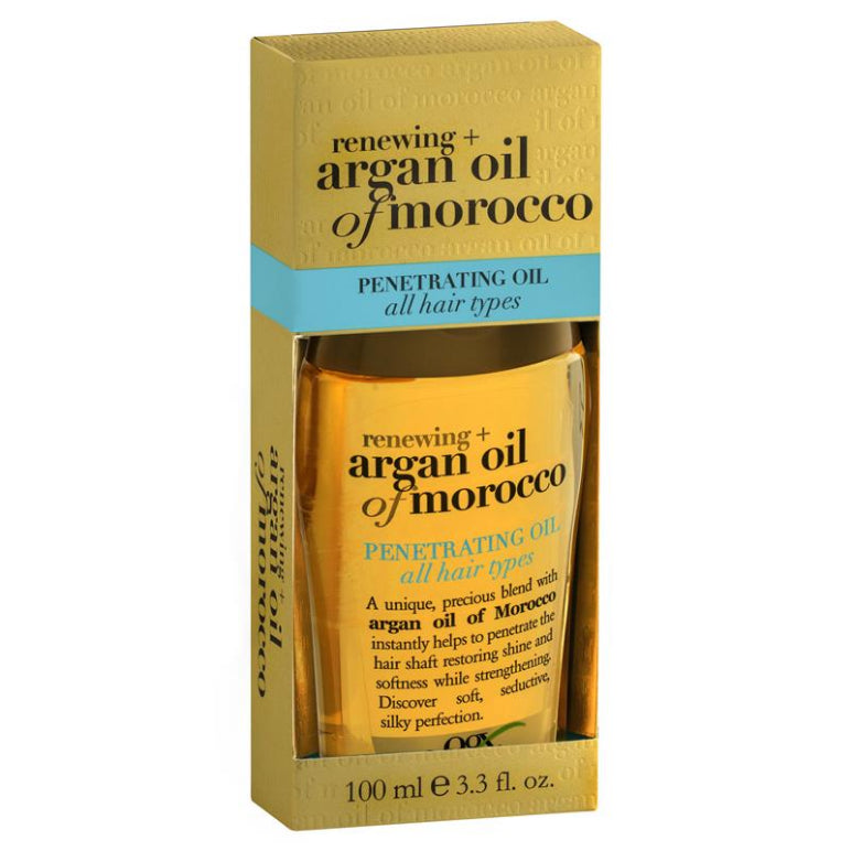 Ogx Renewing + Hydrating & Shine Argan Oil of Morocco Penetrating Oil For Dry & Heat Styled Hair 100mL front image on Livehealthy HK imported from Australia