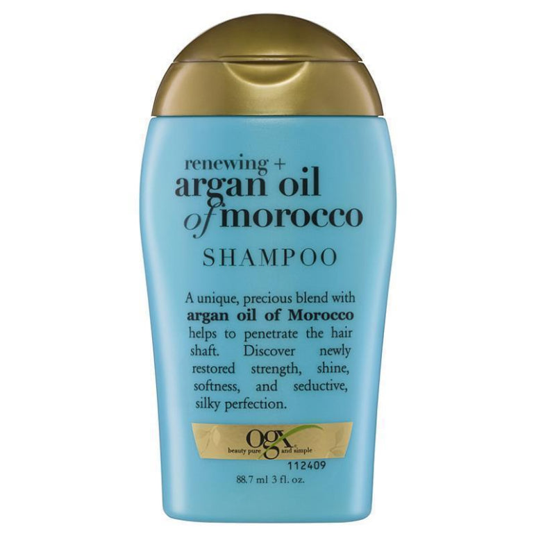 Ogx Renewing + Repairing & Shine Argan Oil Of Morocco Shampoo For Dry & Damaged Hair 88.7mL front image on Livehealthy HK imported from Australia