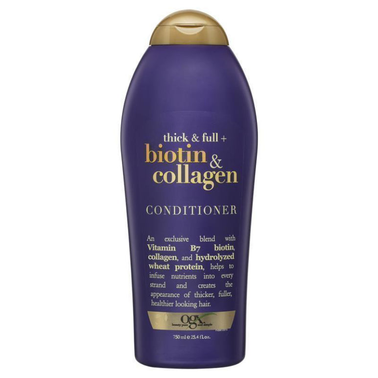 Ogx Thick & Full + Volumising Biotin & Collagen Conditioner For Fine Hair 750mL front image on Livehealthy HK imported from Australia
