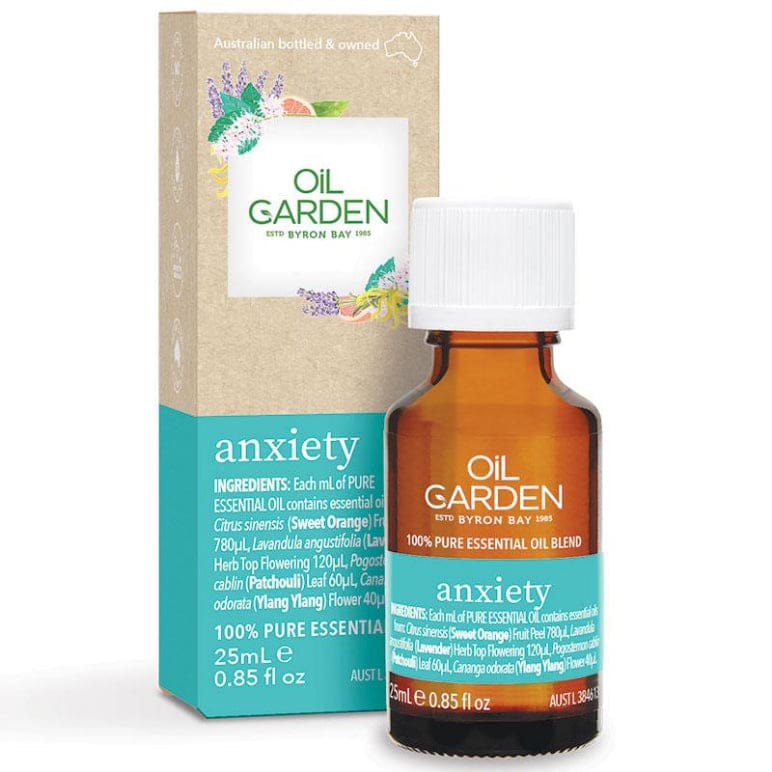 Oil Garden Anxiety Pure Essential Oil Blend 25ml front image on Livehealthy HK imported from Australia