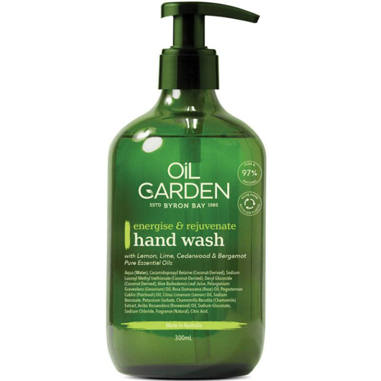 Oil Garden Energise & Rejuvenate Hand Wash 300ml front image on Livehealthy HK imported from Australia