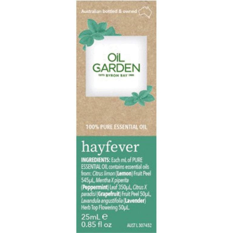 Oil Garden Essential Oil Hayfever 25ml front image on Livehealthy HK imported from Australia