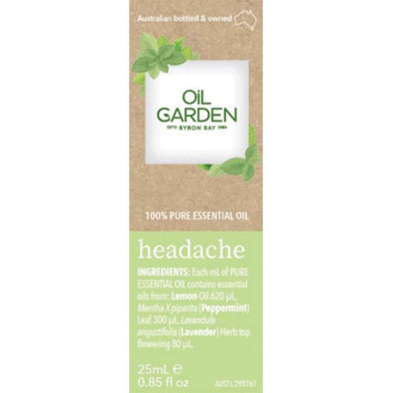 Oil Garden Essential Oil Headache 25ml front image on Livehealthy HK imported from Australia