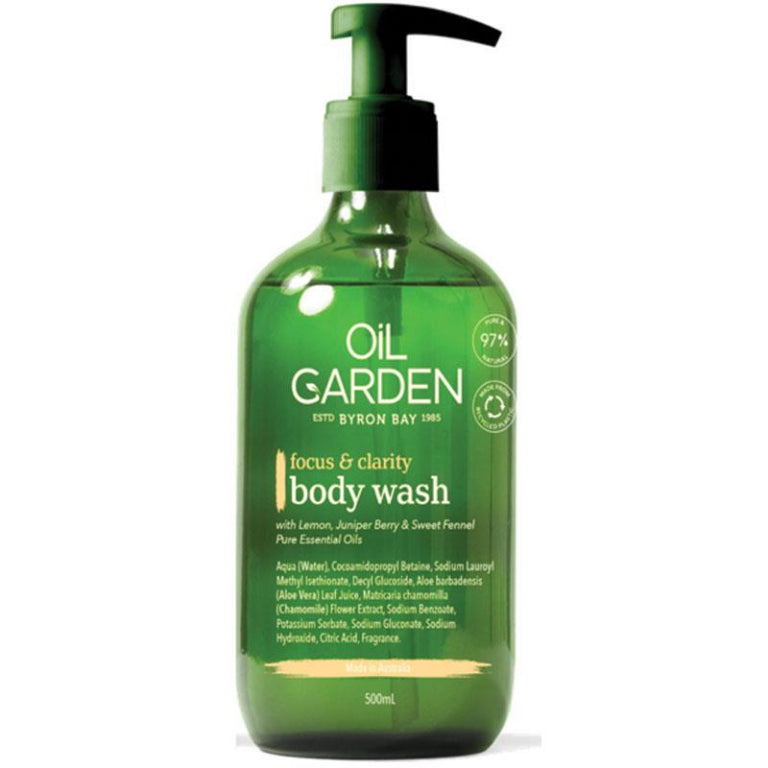 Oil Garden Focus & Clarity Body Wash 500ml front image on Livehealthy HK imported from Australia